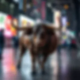 A bull symbolizing a bullish market