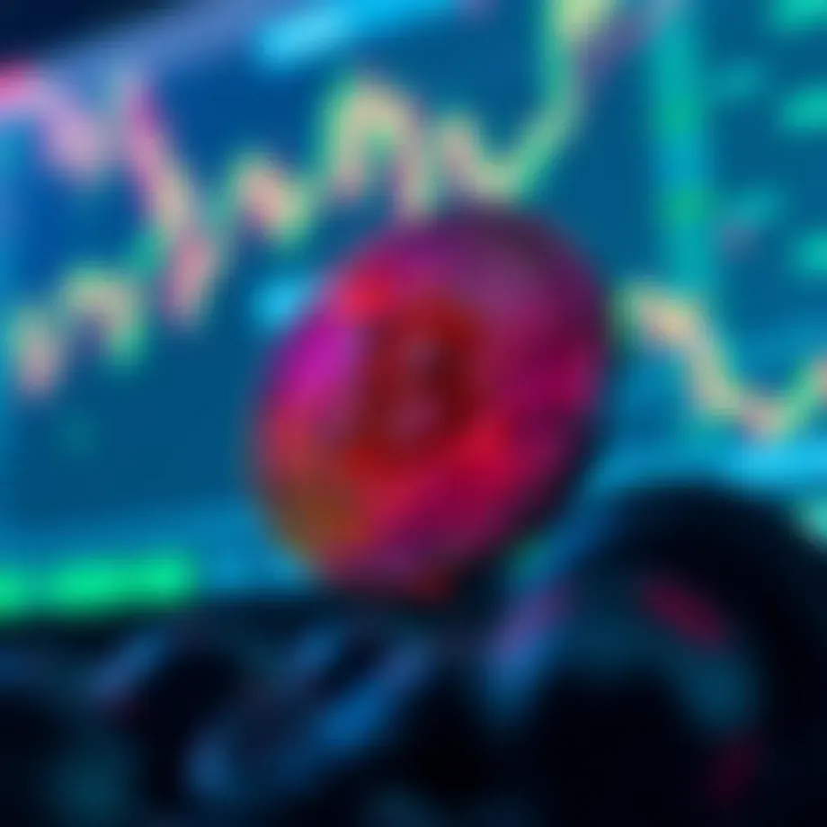 Conceptual visualization of cryptocurrency futures trading